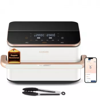 Cosori Dual Blaze Twinfry Chef Edition Double 10 L samostatne stojaci 2800 W teplovzdušná fritéza ružové zlato, biela