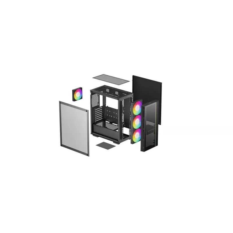 DeepCool MATREXX 55 V4 C R-MATREXX55-BCADA4-G-4 počítačová skriňa Midi Tower, tvrdené sklo, ATX/Micro-ATX/Mini-ITX, čierna