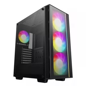 PC skriňa DeepCool MATREXX55 V4 C Midi Tower čierna – tvrdené sklo, podpora ATX/microATX, USB-C, max. GPU 370 mm