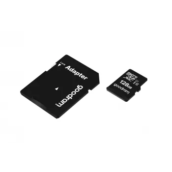 MicroSDXC flash pamäť GOODRAM 128GB UHS‑I Class 10 (čítanie 100 MB/s, zápis 10 MB/s) so SD adaptérom