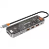 Canyon DS-13 CNS-TDS13 7-v-1 USB-C hub, 4K HDMI, 3x USB 3.0, USB-C PD 100W, čítačka SD/microSD, priehľadný Space Grey