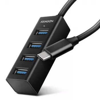 Miniatúrny kovový USB-C 3.2 Gen 1 hub AXAGON HUE-M1C