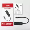 Miniatúrny kovový USB-C 3.2 Gen 1 hub AXAGON HUE-M1C