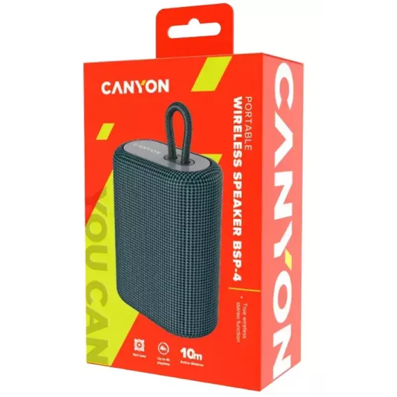 Prenosný stereo reproduktor Canyon BSP-4 grafitový