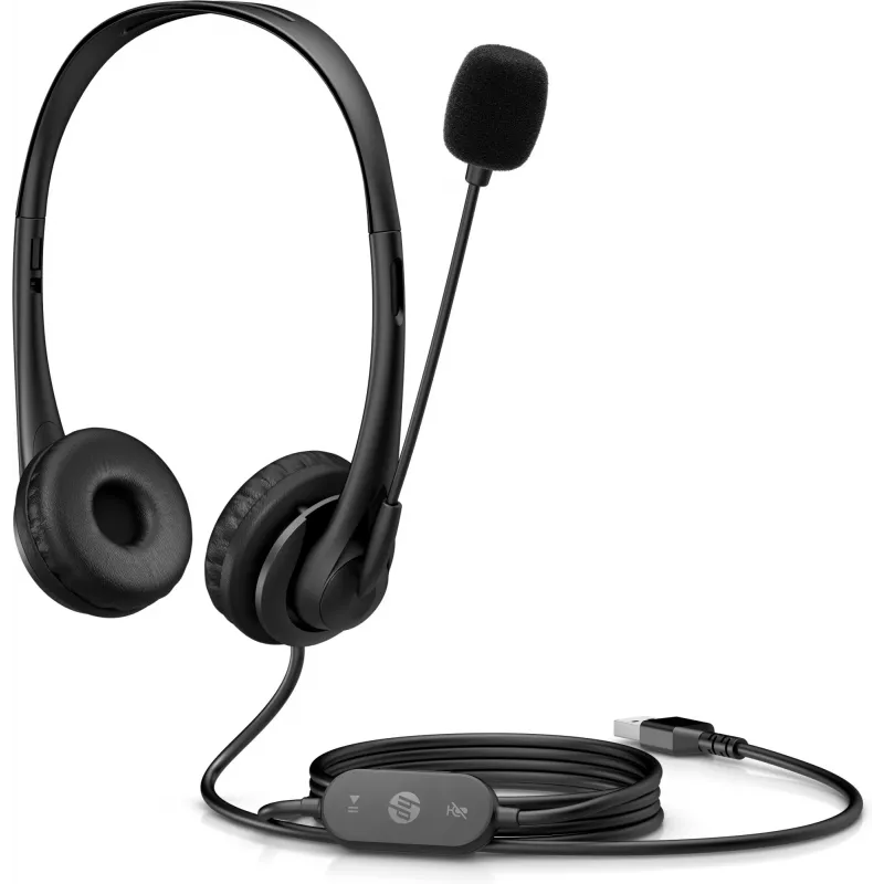 HP Stereo USB Headset G2, káblový, kancelária/call centrum, 90 g, headset, čierna
