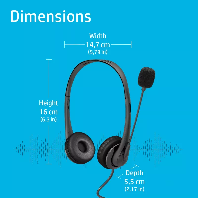 HP Stereo USB Headset G2, káblový, kancelária/call centrum, 90 g, headset, čierna