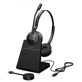 Jabra Engage 55 - USB-C UC Stereo Stand, EMEA/APAC, bezdrôtový, kancelária/call centrum, 83 g, headset, čierna, titán