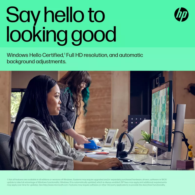 HP 625 FHD webkamera, 4 MP, 1920 x 1080 pixelov, Full HD, Business, USB, čierna