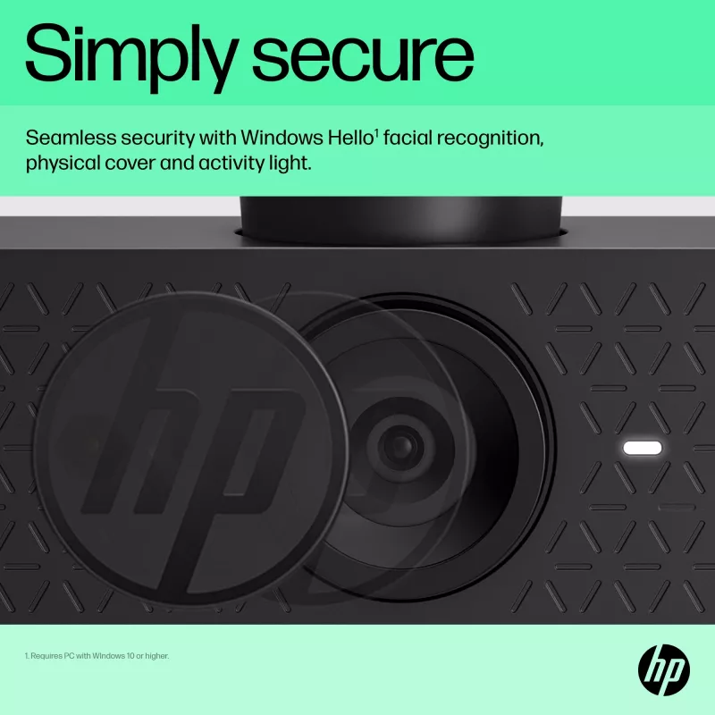 HP 625 FHD webkamera, 4 MP, 1920 x 1080 pixelov, Full HD, Business, USB, čierna