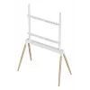 Podlahový stojan na TV Gembird TVS-86F-01-W 55–86" (2,18 m), VESA do 600x400, výška 113–144 cm, max. 40 kg, biela/drevo