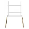 Podlahový stojan na TV Gembird TVS-86F-01-W 55–86" (2,18 m), VESA do 600x400, výška 113–144 cm, max. 40 kg, biela/drevo