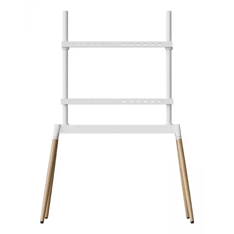Podlahový stojan na TV Gembird TVS-86F-01-W 55–86" (2,18 m), VESA do 600x400, výška 113–144 cm, max. 40 kg, biela/drevo