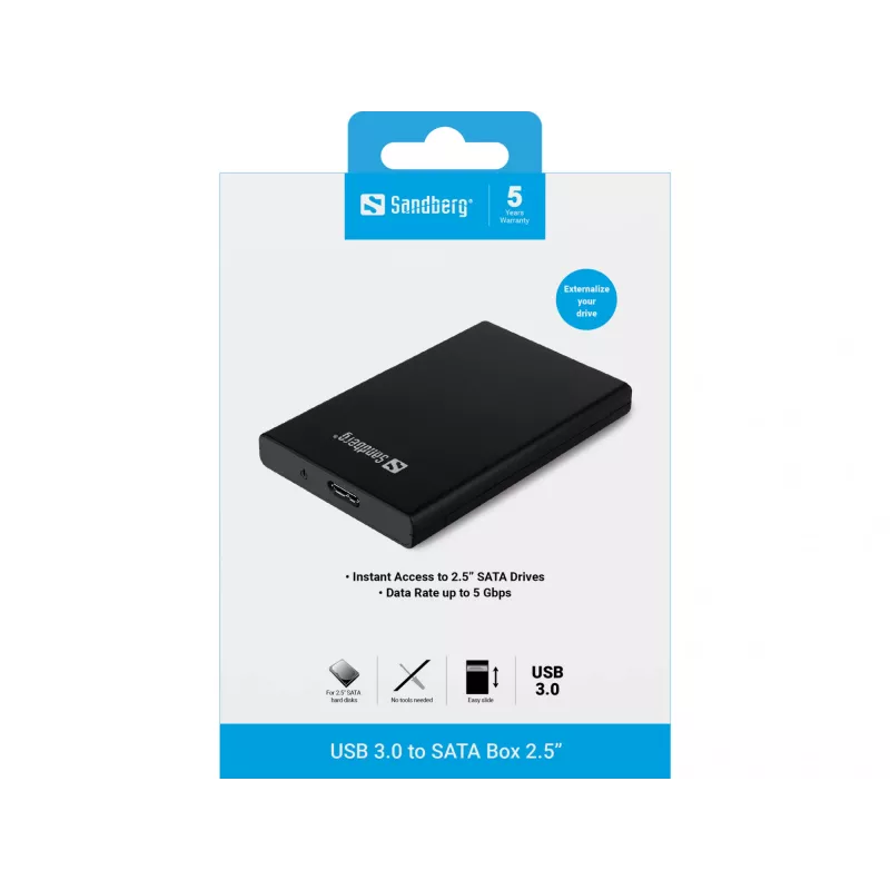 HDD/SSD puzdro Sandberg USB 3.0 to SATA Box 2.5''