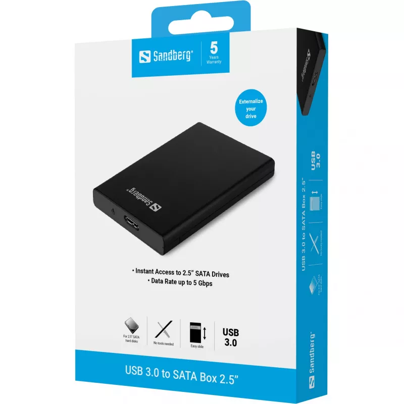 HDD/SSD puzdro Sandberg USB 3.0 to SATA Box 2.5''