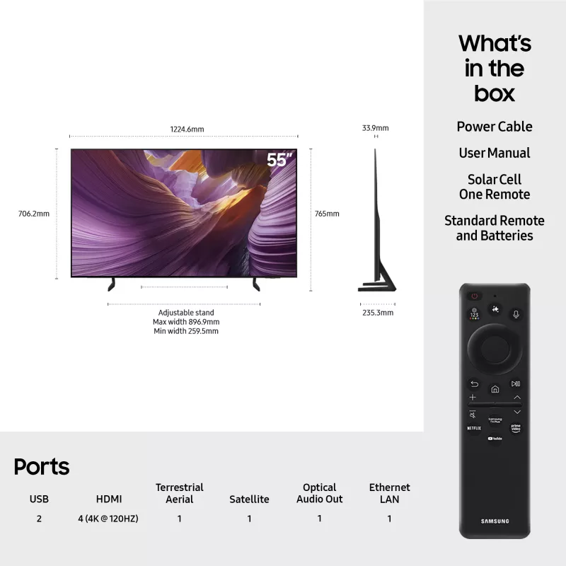 Samsung QE55S85FAUXXH TV 139,7 cm (55 inch) 4K Ultra HD Smart TV Wi-Fi čierna