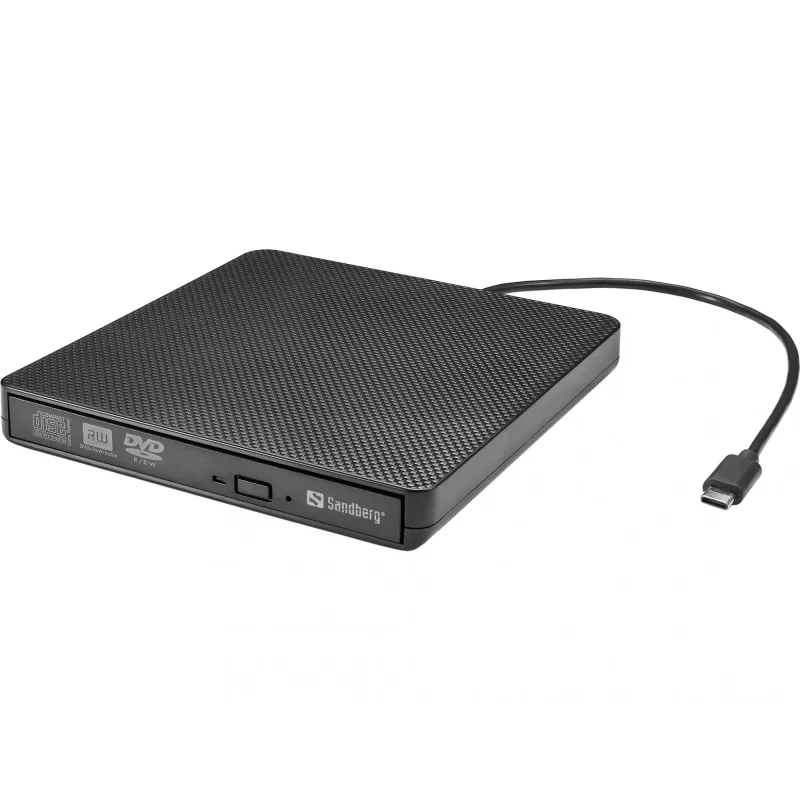 Sandberg USB-C/A DVD mechanika, čierna, tray, desktop/notebook, DVD Super Multi DL, USB Type-C, CD-R, CD-ROM, CD-RW, DVD+R DL, DVD-R, DVD-R DL, DVD-RAM, DVD-ROM, DVD-RW