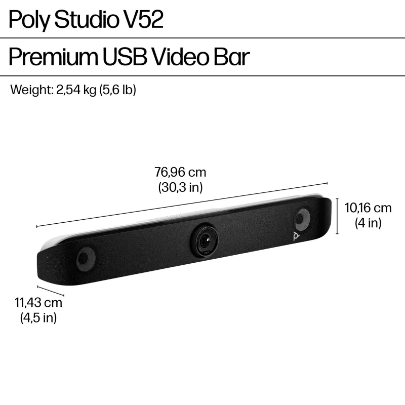 HP Poly Studio V52 USB Video Bar
