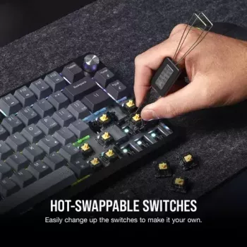 Mechanická herná klávesnica Corsair K65 PLUS WIRELESS RGB Wireless USB čierna