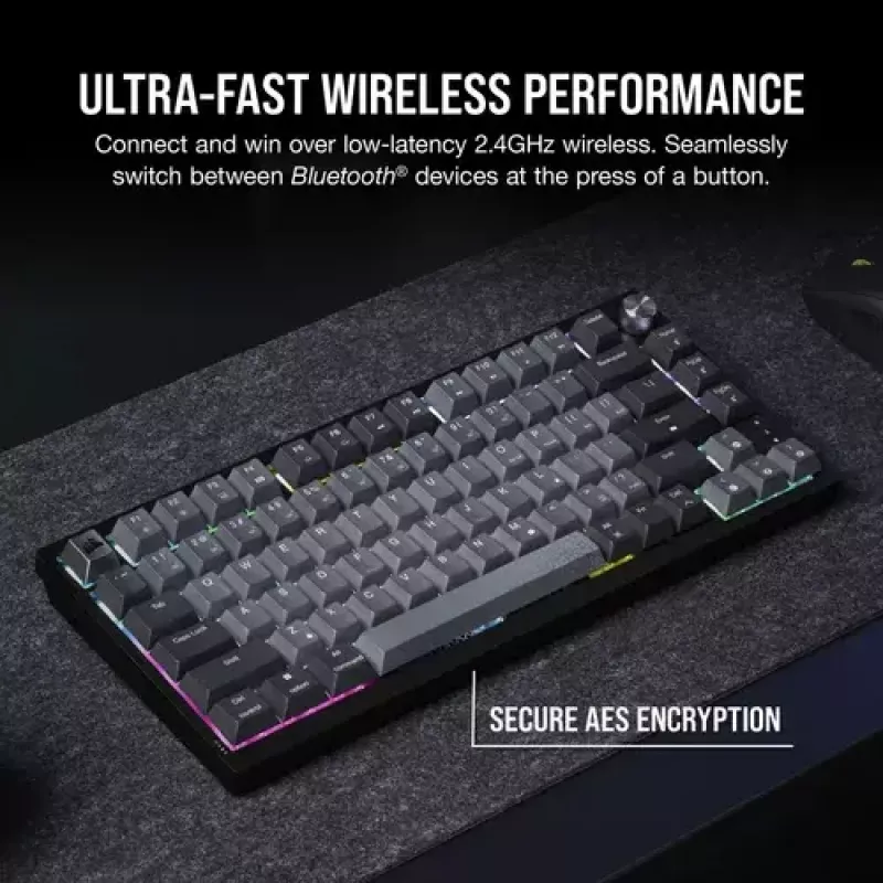 Mechanická herná klávesnica Corsair K65 PLUS WIRELESS RGB Wireless USB čierna