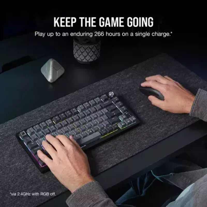 Mechanická herná klávesnica Corsair K65 PLUS WIRELESS RGB Wireless USB čierna