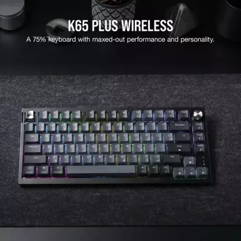 Mechanická herná klávesnica Corsair K65 PLUS WIRELESS RGB Wireless USB čierna