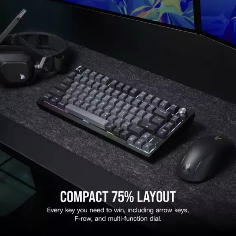 Mechanická herná klávesnica Corsair K65 PLUS WIRELESS RGB Wireless USB čierna