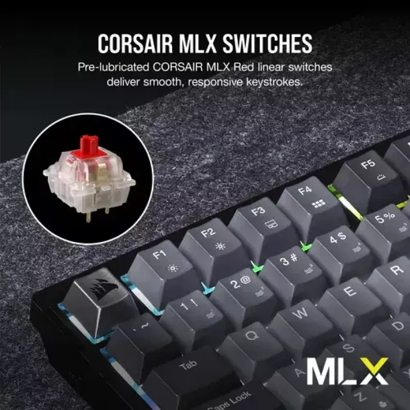 Mechanická herná klávesnica Corsair K65 PLUS WIRELESS RGB Wireless USB čierna