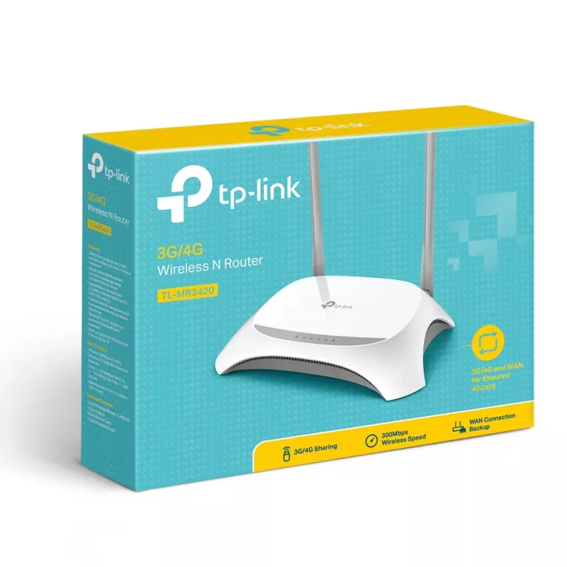 TP-Link TL-MR3420 WLAN router Fast Ethernet Single-Band (2,4 GHz) Čierna, Biela