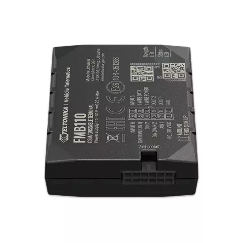 GPS Tracker Teltonika FMB110 Auto Čierny prachuvzdorný 0,128 GB
