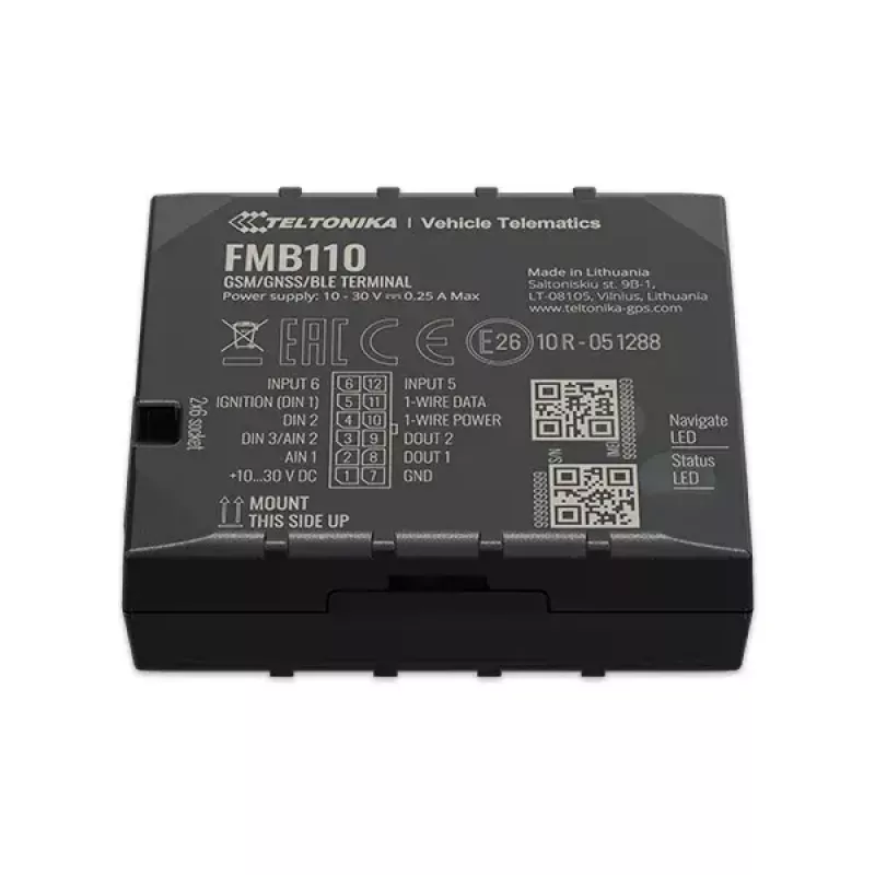 GPS Tracker Teltonika FMB110 Auto Čierny prachuvzdorný 0,128 GB