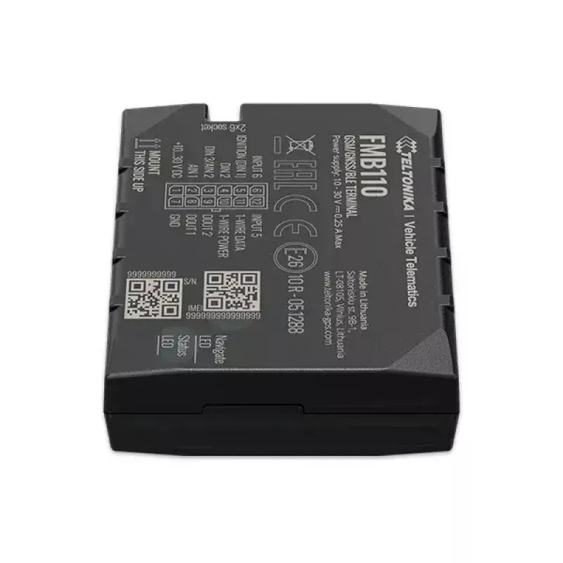 GPS Tracker Teltonika FMB110 Auto Čierny prachuvzdorný 0,128 GB