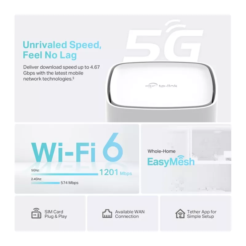 TP-Link Archer NX210 WLAN router Gigabit Ethernet dual-band (2,4 GHz / 5 GHz) 5G biely