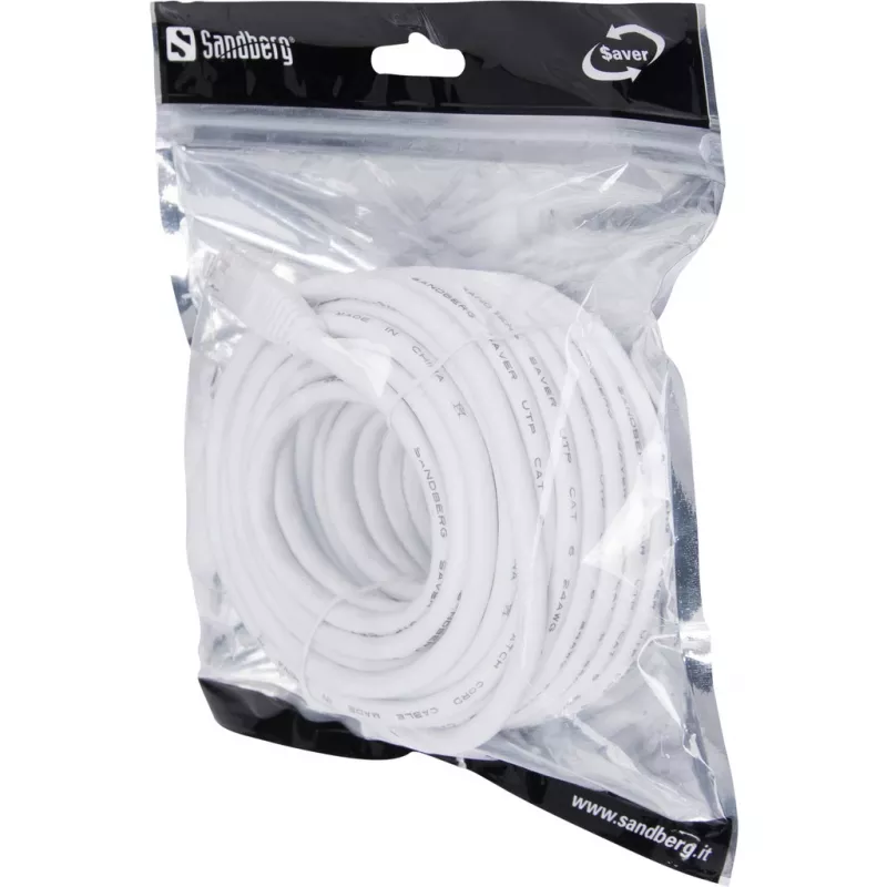 Sieťový kábel Sandberg UTP Cat6 10m RJ-45 biely