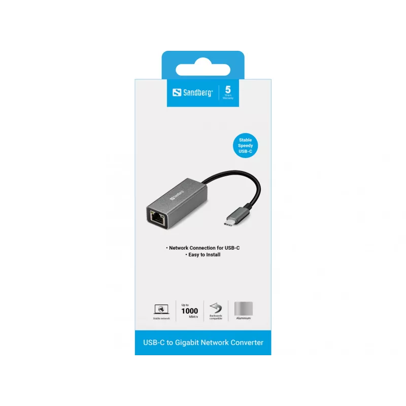 Sieťový adaptér Sandberg USB-C Gigabit 136-04