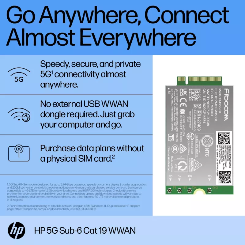 HP 5G Sub-6 Cat 19 WWAN rozhranie karty/adaptéry