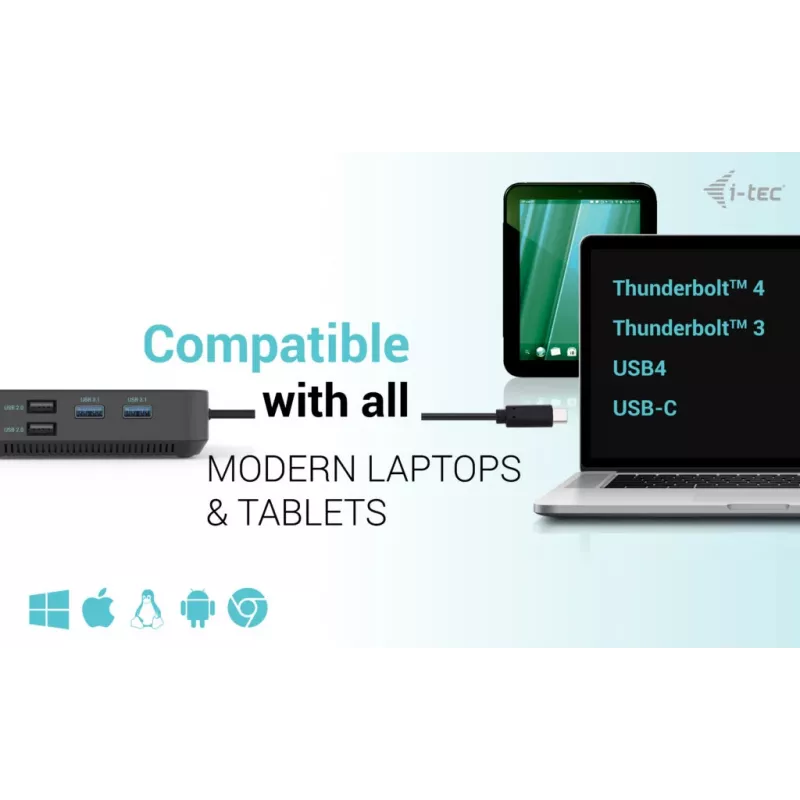 i-tec USB-C HDMI dual DP dokovacia stanica s Power Delivery 100 W
