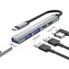 Sandberg USB-C na 3xUSB-A+2xUSB-C SAVER USB 3.2 Gen 1 sivá hliník