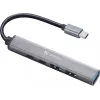 Sandberg USB-C na 3xUSB-A+2xUSB-C SAVER USB 3.2 Gen 1 sivá hliník