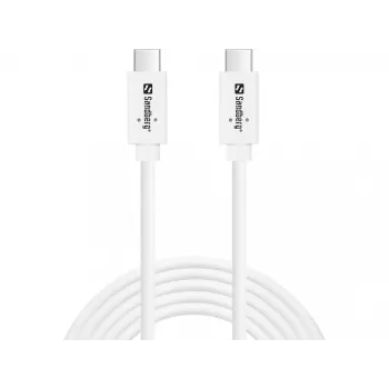 Sandberg USB-C>C USB 3.1 G2 100W 2M kábel biela