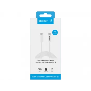 Sandberg USB-C>C USB4 240W 40Gbps 2M kábel