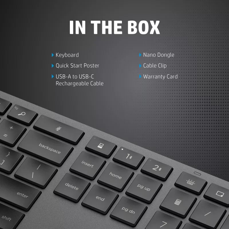 HP 975 Dual-Mode Wireless klávesnica Full-size Mechanical QWERTY