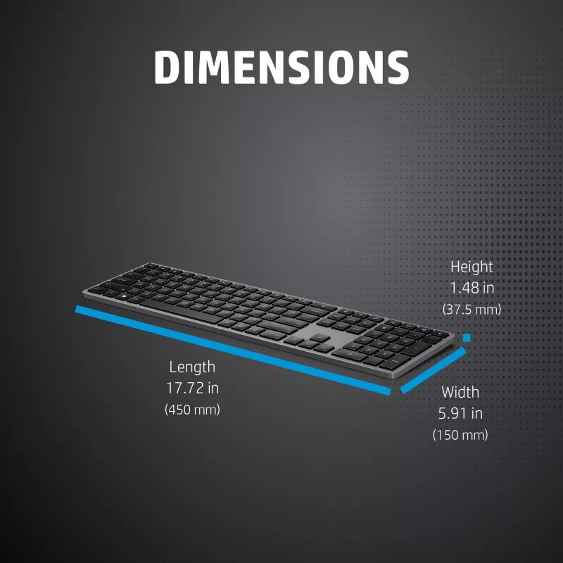 HP 975 Dual-Mode Wireless klávesnica Full-size Mechanical QWERTY