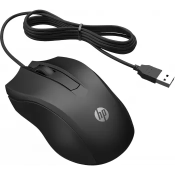 HP Káblová myš 100, obojručná, optická, USB Type-A, 1600 DPI, čierna