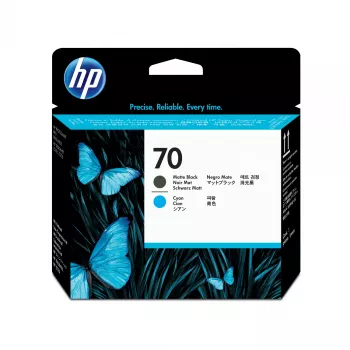 HP 70 matne čierna a azúrová tlačová hlava