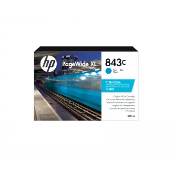 HP 843C 400 ml azúrová PageWide XL atramentová kazeta, azúrová, 1 ks