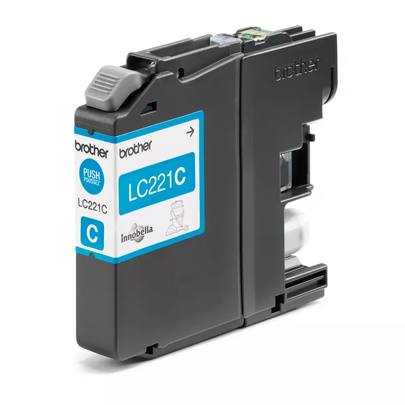 Kazeta Brother LC-221C modrý atrament 260 strán DCPJ562DW MFCJ480DW