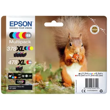 Epson Squirrel Multipack 6 farieb 378XL / 478XL Claria Photo HD atrament