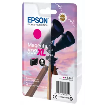 Epson jednotlivé balenie purpurová 502XL atrament, vysoká (XL) výdrž, purpurová, pigmentový atrament, 6,4 ml, 1 ks, 470 strán