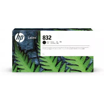 HP 832 1-litrová čierna latexová atramentová kazeta, tlačiarne HP Latex 700, 700 W, 800, 800 W, termálna atramentová tlač, čierna, Čína, Spojené štáty, Singapur, 243 mm, 64 mm
