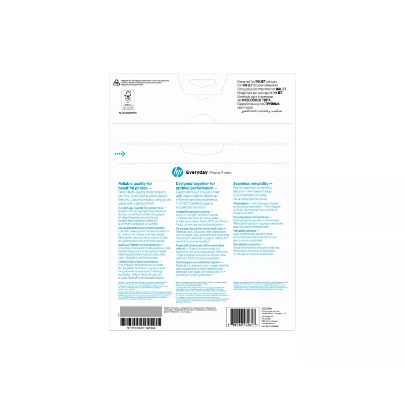 HP Everyday fotopapier, lesklý, 200 g/m², A4 (210 x 297 mm), 100 listov